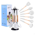 Kitchenware Set Cooking Utensil Set Nordic Style Food Grade  Silicone Non-Stick Cookware Tools with Storage Holder Rack