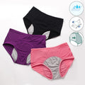 Dropshipping Women's High Cut Cotton Knitted Panties Plus Size Underwear with 3 Layer Leak Proof Design for Menstrual for Period