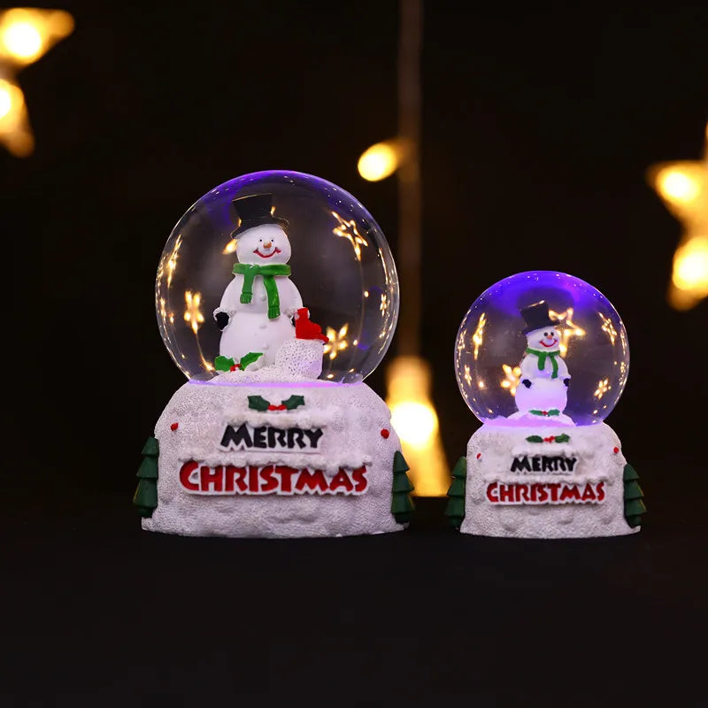 Factory Price Led Light Christmas Snow Globe Boxes Dancing Snowflakes Handmade Water Ball Crafts Xmas Gift Home Decor