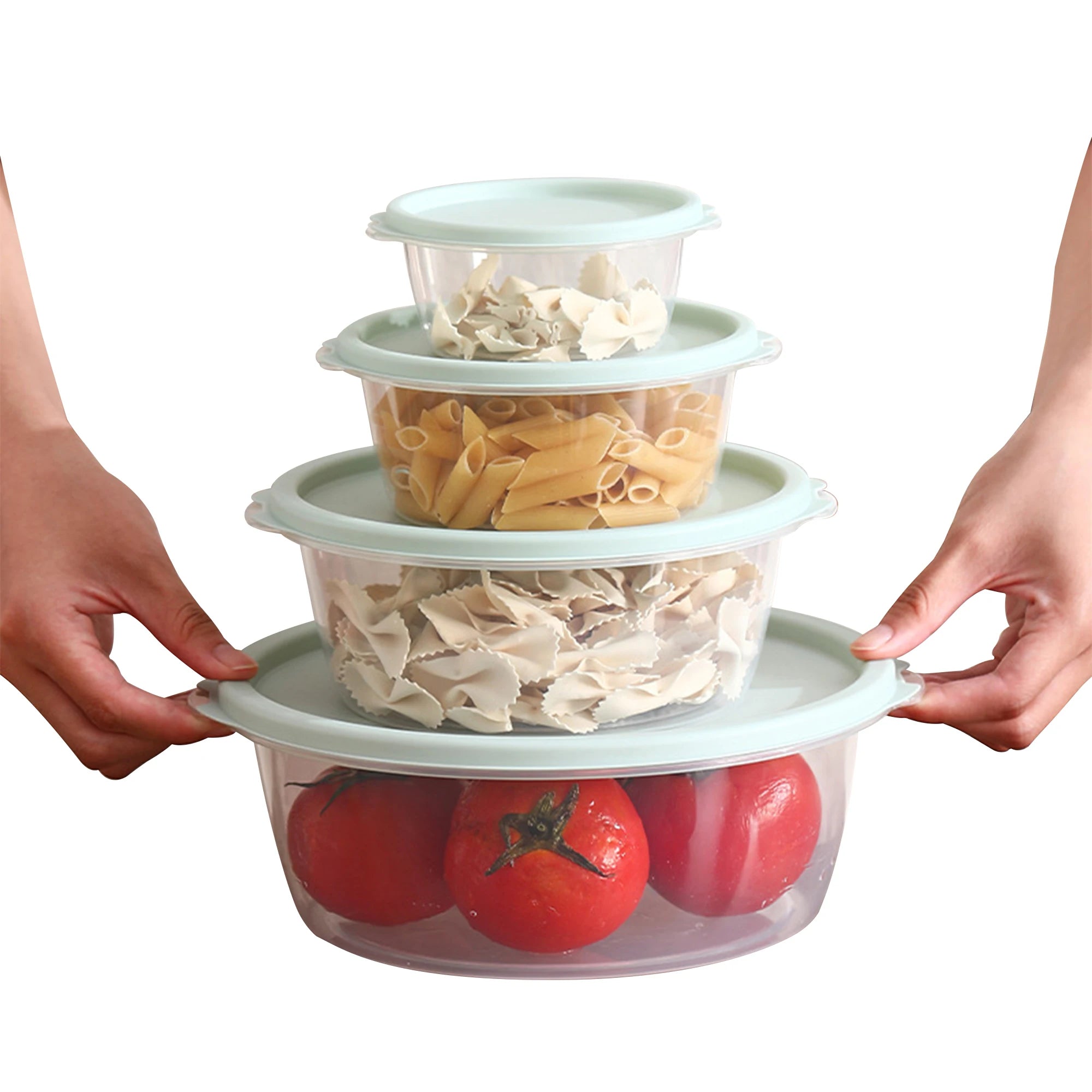 Four-Piece Set Classic PP Food Fresh-Keeping Storage Boxes Microwaveable Lunch Box Set Kitchen Camping