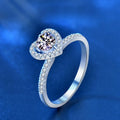 XJZ085 Elegant 925 Sterling Silver Halo Setting Diamond 0.5CT Heart Moissanite Ring for Women Wedding Engagement Fine Jewelry
