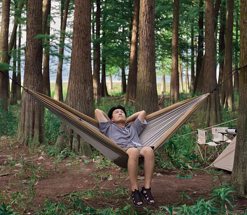Portable Anti-Rollover Inflatable Outdoor Camping Hammock Durable Polyester Material