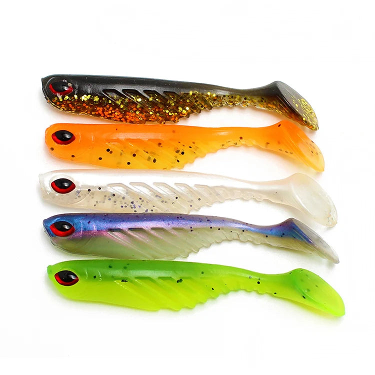 WEIHE 2.9G 7CM 5Colors Artificial Soft Fishing Lure Shad Bait for Saltwater and Freshwater