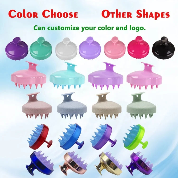 Ionic Hair Brush Scalp Care Massage Brush Soft Silicone Detangler Plastic Beauty Scalp Massager