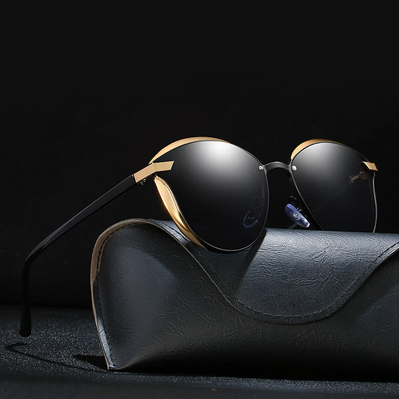 Fashion Metal Retro Cat Eye Polarized Sunglasses for Women