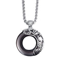 New Arrival Black Obsidian Natural Stone Pendant Necklaces S925 Silver Zodiac Sign Necklace for Men Jewelry