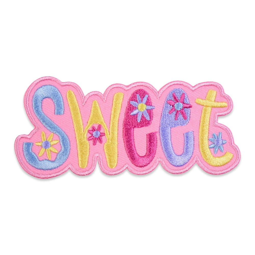 SWEET Letters Patches Embroidered Logo Cute Kids Clothing Accessories Iron on Patches Custom Embroidery for Clothes
