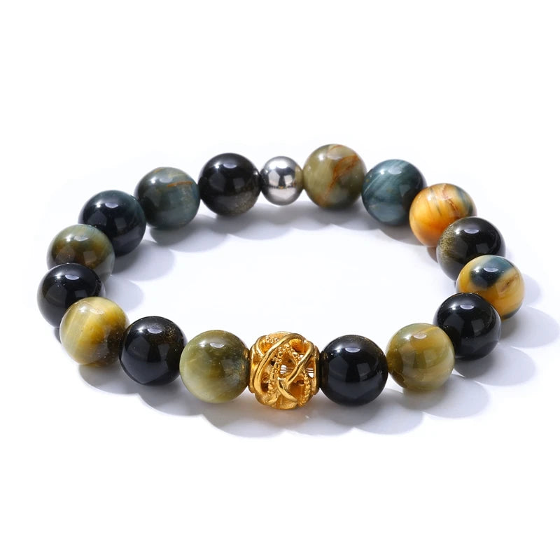 VEROMCA Trendy Wholesale Stainless Steel Simple  for Men Women Crystal Agate Beaded Jewelry  Fashion Bracelet