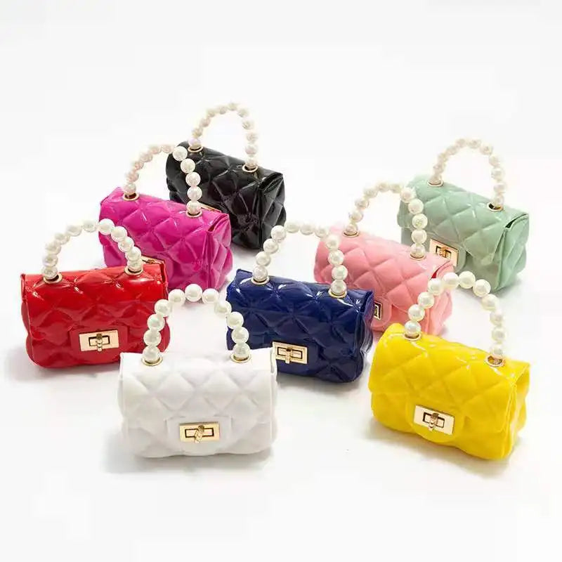New Spring Jelly Bag Lovely Mini Cute Long Handle PVC Bag Handbags for Little Girls Purses Kids Handbags Small Jelly Bag