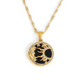 Wholesale Custom PVD 18K Gold Plated Stainless Steel Jewelry Paved CZ Moon Star Sun Pendant Necklace