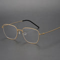 High Quality Pure Titanium Vintage Unisex Spectacle Frame Square 2024 OEM Metal Optical Glasses Gold Frame