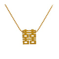 JINYOU 1382 Chinese Character Pendant Chain Necklace Stainless Steel Jewelry Statement Necklace Wedding Gift