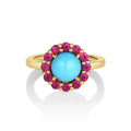 For Personalized Custom Fashion Fine Jewelry for Women 925 Silver 18K Gold Plated Turquoise Pink Sapphire Wedding Rings
