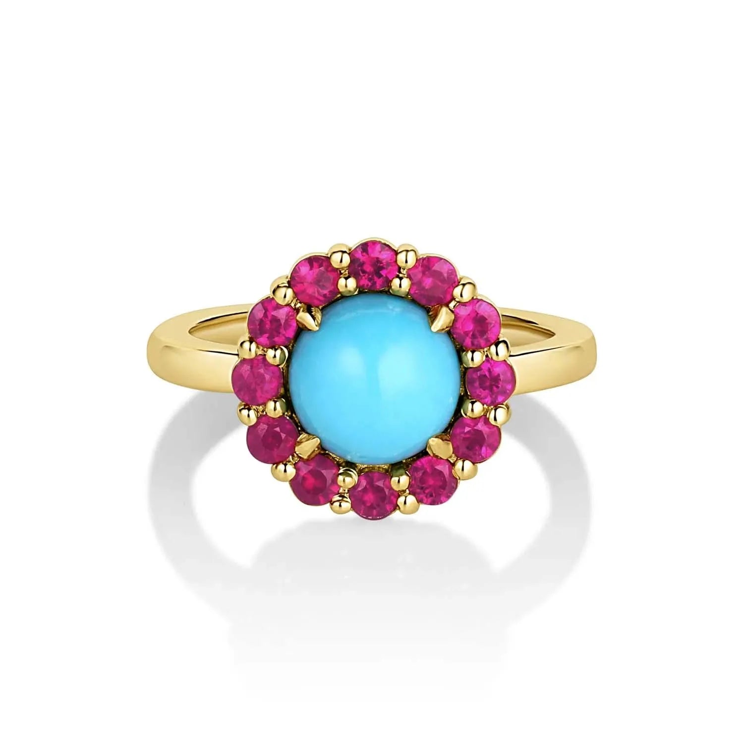 For Personalized Custom Fashion Fine Jewelry for Women 925 Silver 18K Gold Plated Turquoise Pink Sapphire Wedding Rings