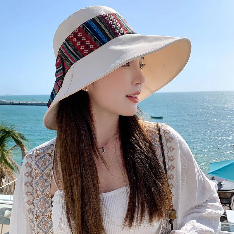 Fashion Bucket Hat Cap Ladies Anti Sun UV Protective Women Fisherman Hat