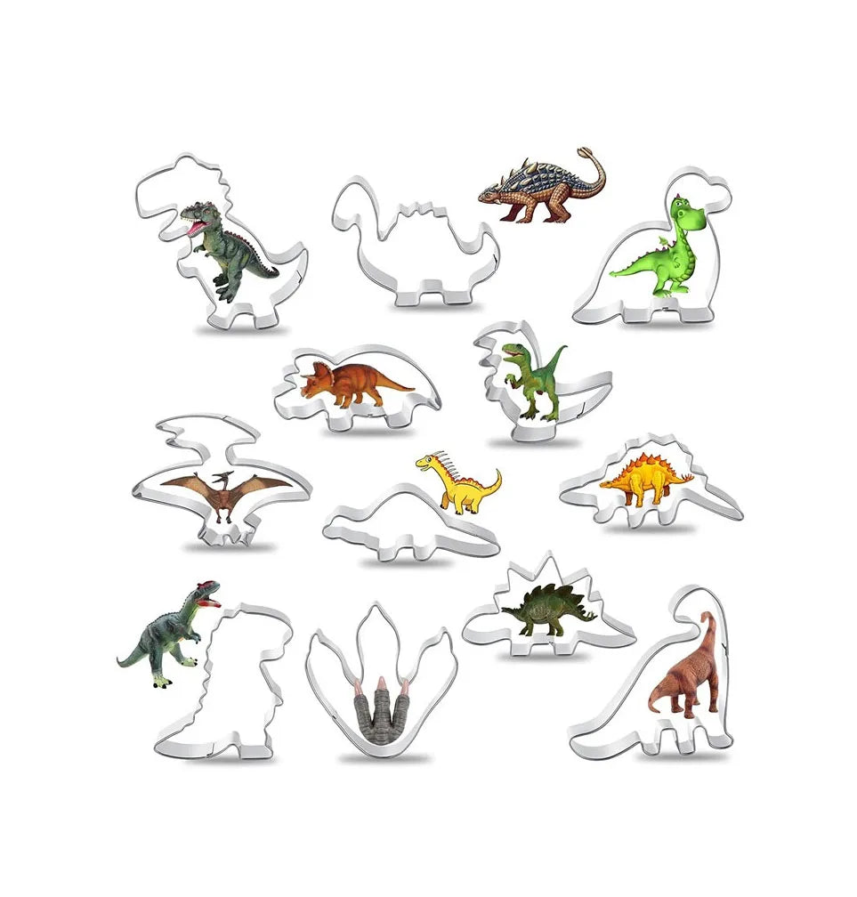 Dinosaur Cookie Moulds Kit Baking Tools Stainless Steel Cookie Cutter