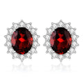 Classic Halo Zircon Birthstone Hypoallergenic Jewelry Wholesale Women 925 Sterling Silver Studs Earrings