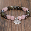 8mm Rose Quartz Stone Bracelet for Women Jewelry Yoga Meditation Relax Anxiety Tree of Life Pendant Natural Gemstone Bracelet