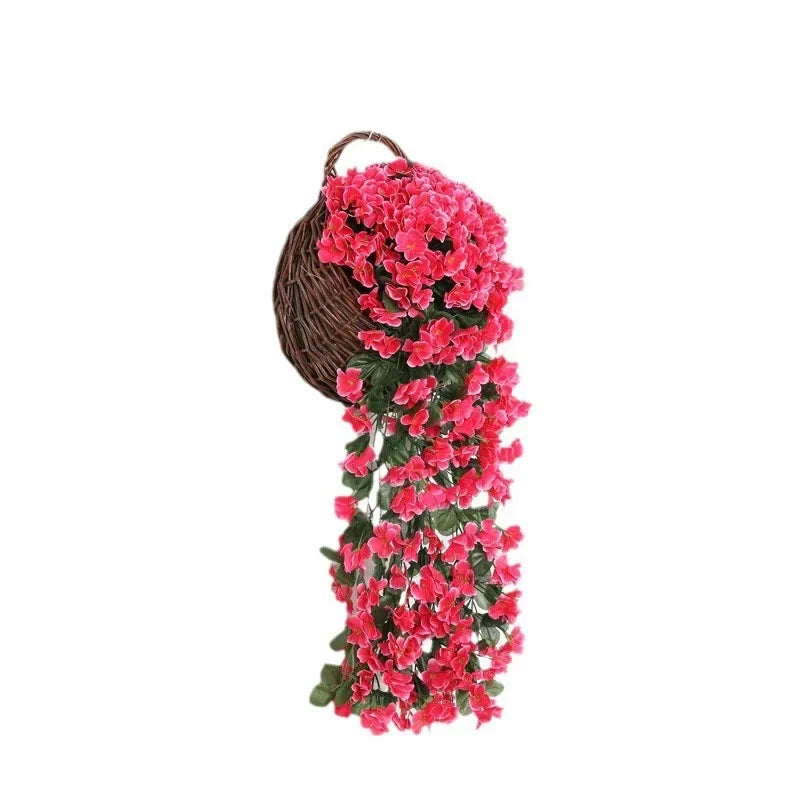 Artificial Hanging Flowers Silk Hanging Plants Violet Flowers Vine Garland for Home Indoor Outdoor