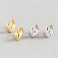 Fine Jewelry Simple Design 18k Gold Plated 925 Sterling Silver  Geometric Glossy Hoop Earrings for Women Girls