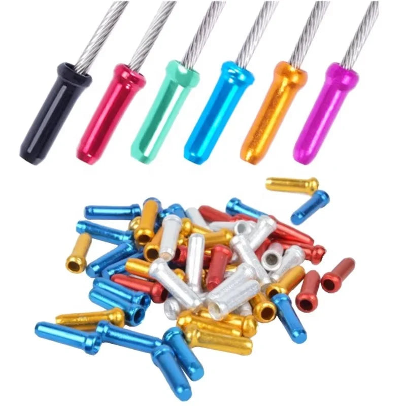 IRONDONKEY Aluminum BMX Bicycle Brake Anode Variable Speed Wire Core Cap Disc Brake Line Pipe Tail Cap Pads LSM-06 20-28"