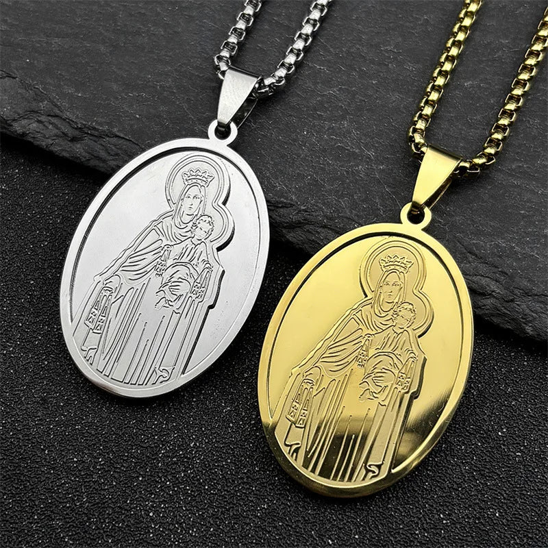 2025 New Design Madonna Stainless Steel Necklace Super Good Quality Link Chain Waterproof Trendy Animal Pattern for Gift