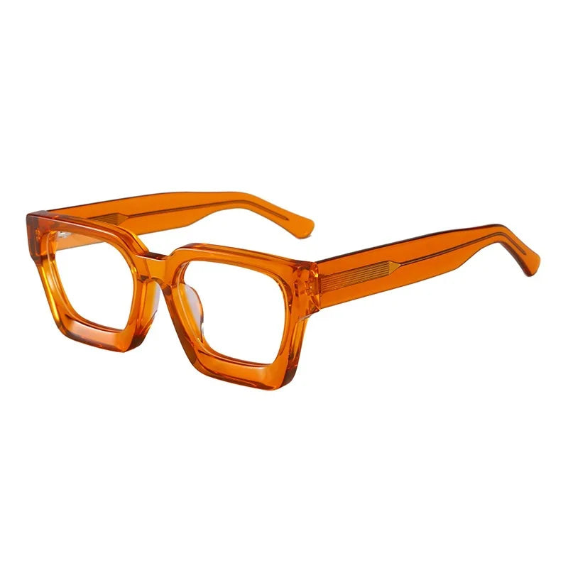 Luxury Italy Brand Designer Hand Polished Mens Handmade Thick Acetate Prescription Blue Light Blocking Glasses Eyewear