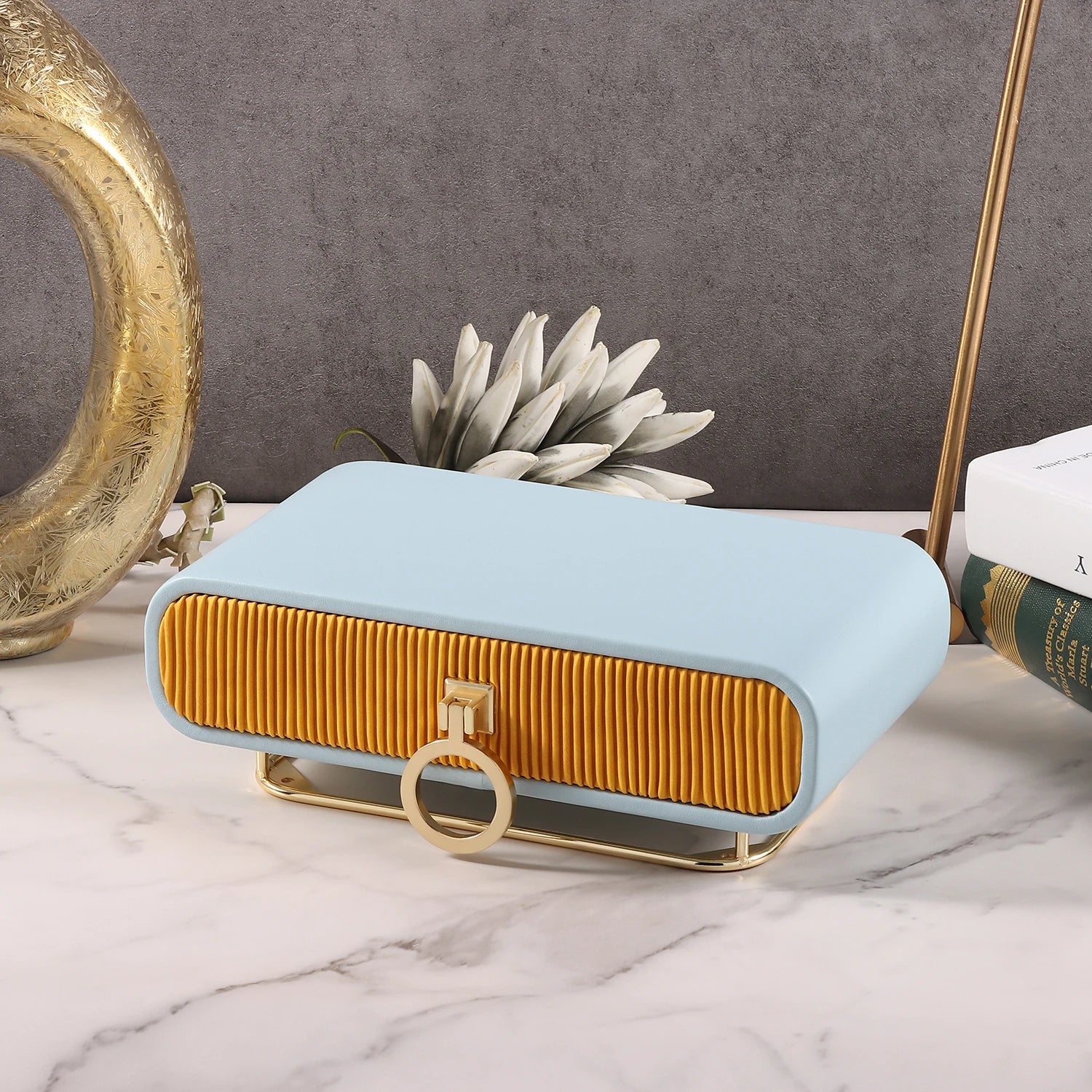 High-End Luxury PU Leather Jewelry Box Custom Logo Color Square Design