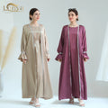 Abaya Dubai 2024 New Traditional Muslim Clothing Luxury Women Abaya Set Satin Islamic Modest Dresses Embellished Abaya 2pcs Set