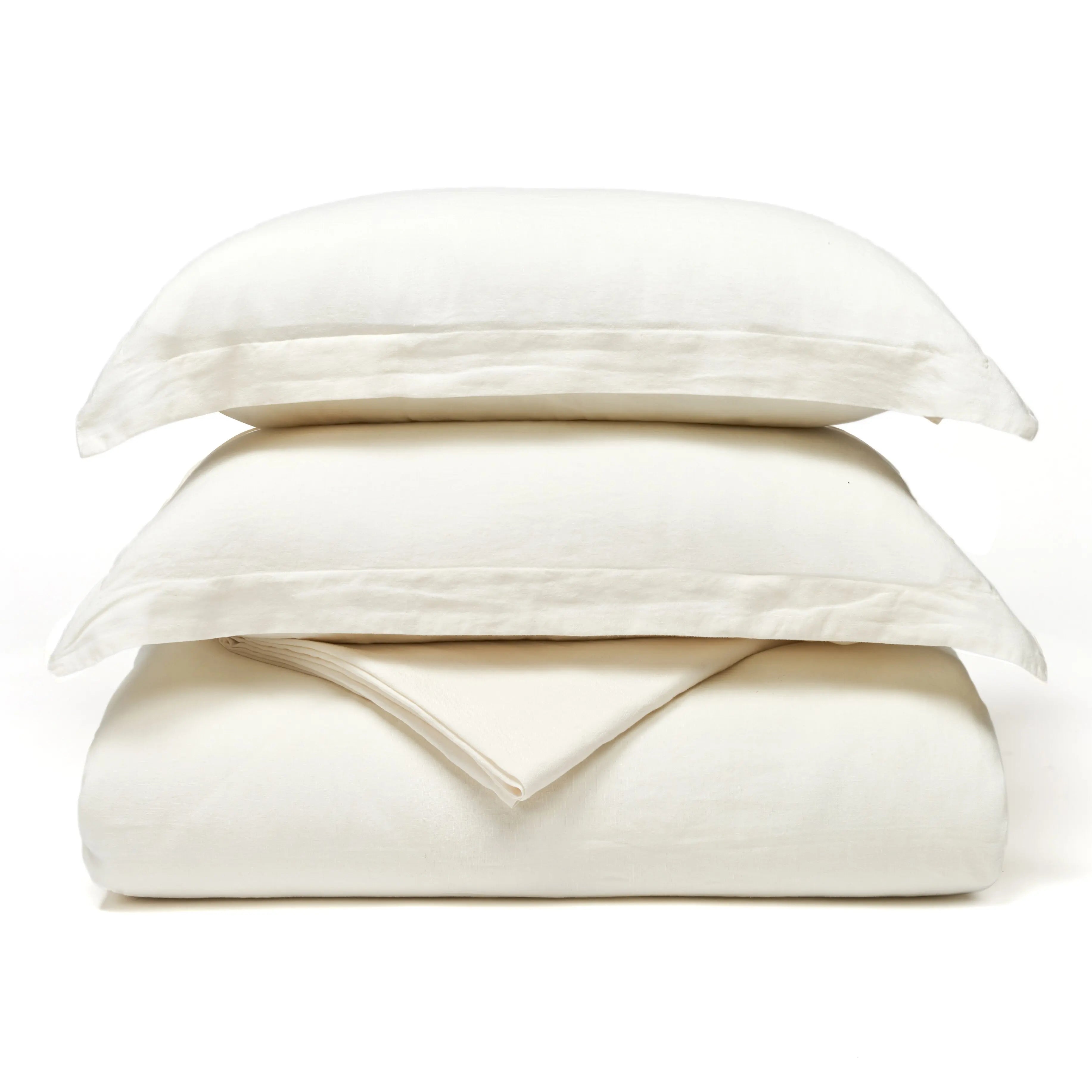 Best Quality 100% Linen Bedding Set 4 Pcs Solid Pattern Quilt Cover Sheet Pillowcases Portable Folded 400TC Flame Retardant
