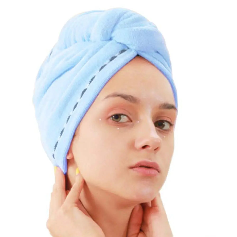 Women's Strong Water Absorbent Quick Dry Microfiber Hair Turban Wrapped Towel for Bathroom Use Christmas Gift Idea