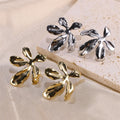 Women's Vintage Design 18K Gold/Silver PVD Plating Stainless Steel Blooming Flower Fashion Stud Earrings