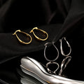 Wholesale Plain 925 Silver 14 k Gold Clip on  Oversized Big Hoop Earrings Gold Plated