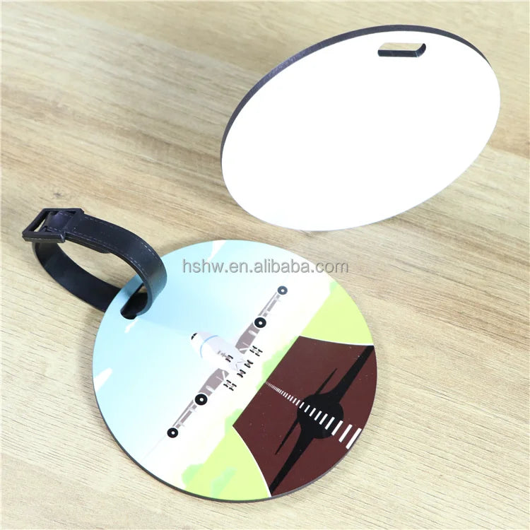 Custom Sublimation Luggage Tags Blank Wood Socking MDF Tags