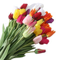 Real Touch Soft Latex 5 Heads PU Flower Tulip Artificial Tulip for Home Decoration