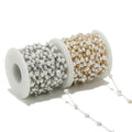 New 18k Gold Plated Heart Imitation Pearl Chain Stainless Steel for Bracelet Making