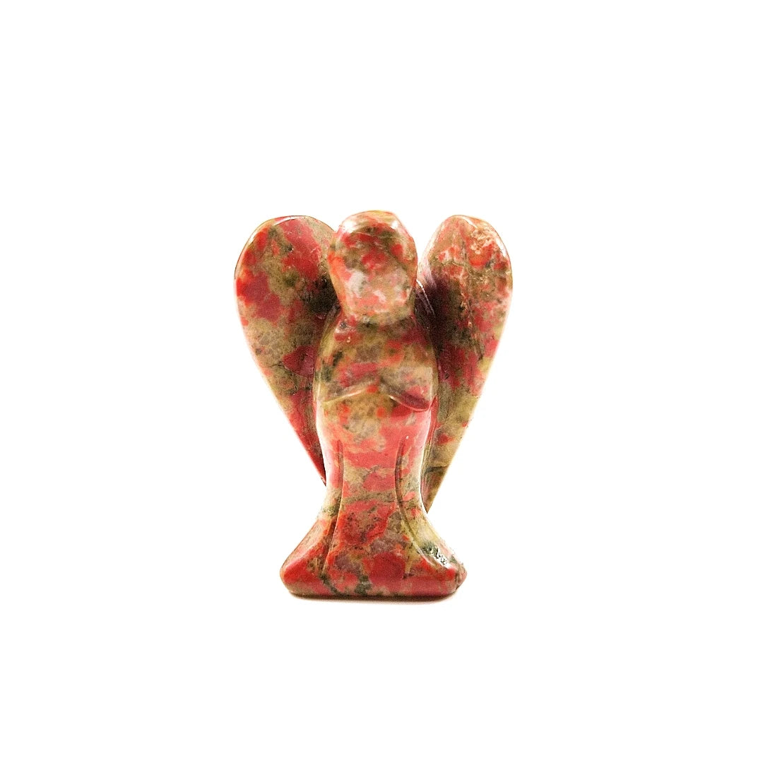 Huiying 1.5 inch Natural Unakite Crystal Hand Made Angels pocket Wholesale Crafts