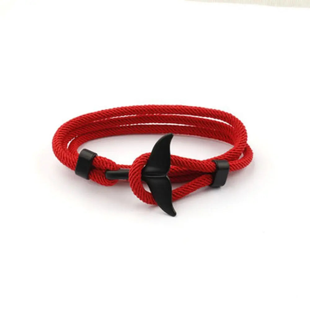 2023 Cheap Price Whale Tail Charm Casual Braided Rope Bracelet for Men and Women Sea Animal Jewelry Wholesale