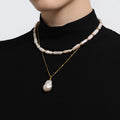 Multi-Wear Natural Freshwater Pearl Clavicle Necklace Baroque Fishtail S925 Silver Universal Buckle Pendant Trendy Wholesale