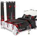 Brushed Microfiber Linen Duvet Cover Set Bedding Set King Size With Curtain Bedding Set Like Cotton Feeling