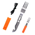 6 in 1 Steel Cookware Set Multifunctional Survival Gear with Saw Blade Fork and Knife