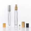 Wholesale 10ML Portable Perfume Bottle Slender Transparent Glass with Velvet Bag Screw Cap Empty Bottle for Fragrance Spray