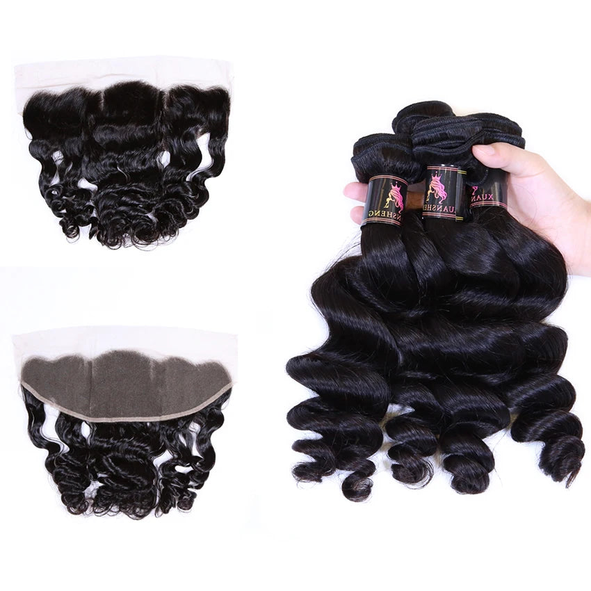 Fast Shipping Wholesale Hair Bundles Human Bulk Transparent Hair Vendor with Bundles and Frontal Set Human Hair Extension