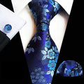 Wholesale Floral Men Ties and Hanky Cufflinks Set Casual Ties for Men Italian Luxury Neckties With Pocket Squares