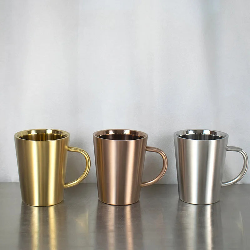 Hot Sale 12oz Double Wall Stainless Steel Camping Mug Unbreakable Metal Coffee Mug Tumbler With Handle