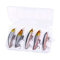 5pcs/box Silver Minnow Fishing Lure Set Artificial Hard Plastic Pesca Lure Set MegaBDM
