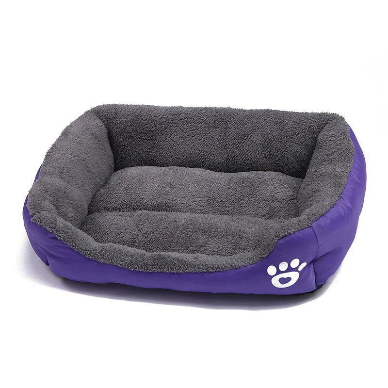 Customizable Solid Animal Pattern XL Plush Pet Sofa Warm Dog Bed with Anti-Slip Paw Print Small Sleep Mat Product Genre Pet Beds