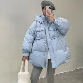 Fashion Loose Thickening Warm Hooded 2023 New Women Down Jacket Winter White Duck Down Women's Down Jacket Female Parker NBH850