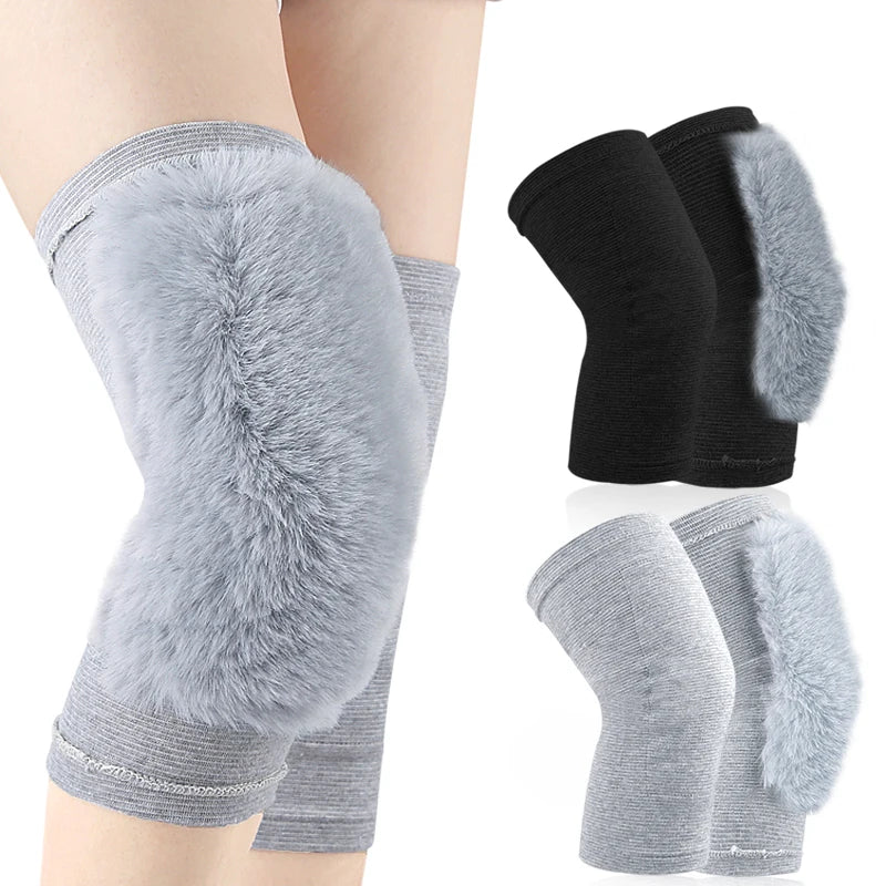 Winter Knee Warmers for Women Men Knee Brace Sleeve Leg Warmer Wool Cashmere Thicken Knee Pads
