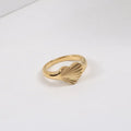 Minimalist Designer 18K Gold Plated Engrave love Ring Jewelry Stainless Steel Heart Ring